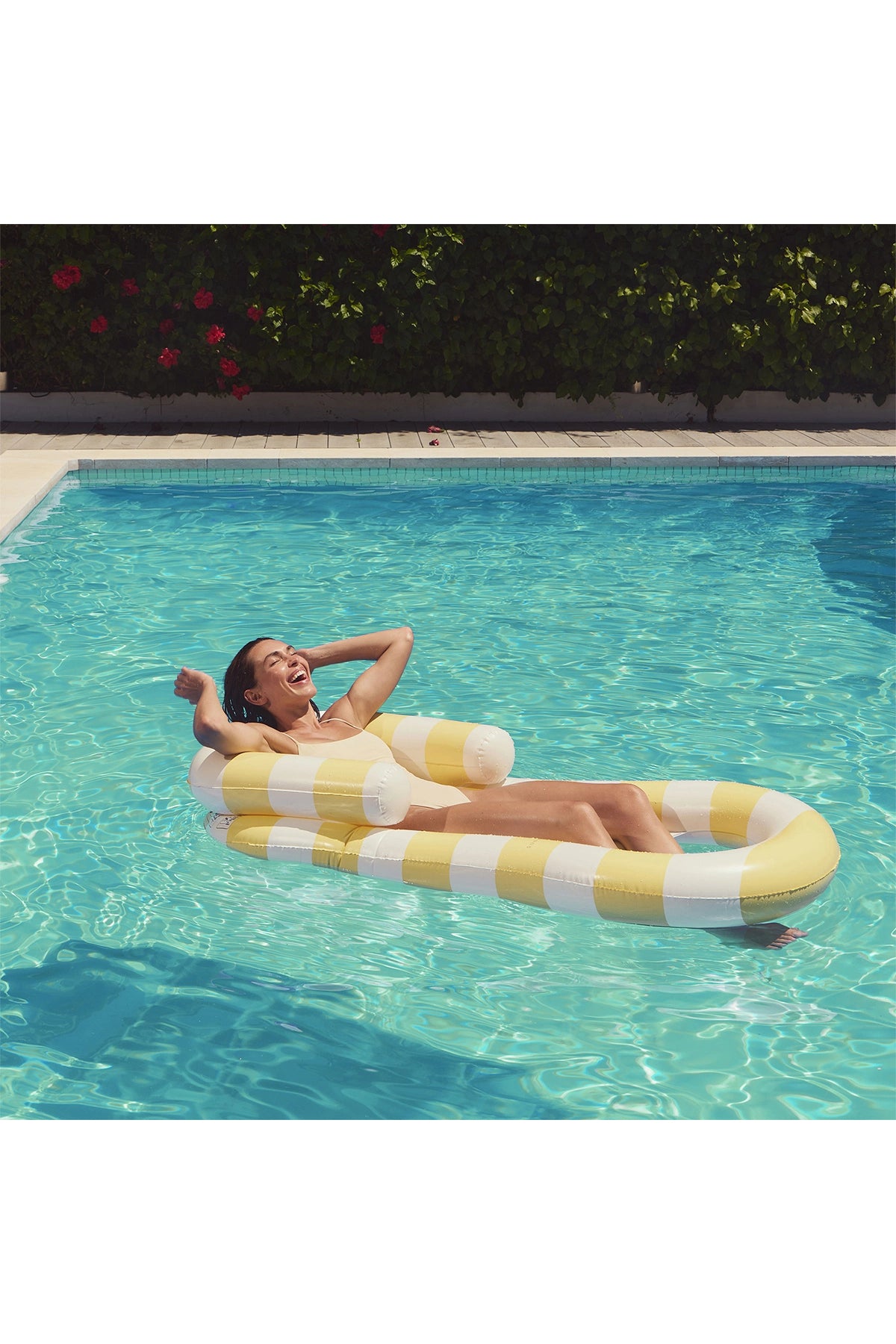 Sunnylife La Mer Limon Stripe Deniz Yatağı
