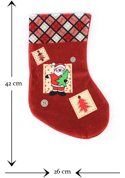 Yılbaşı Süsü Çorap Noel Baba 42x26 cm